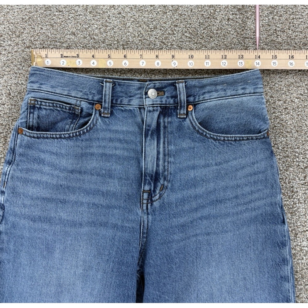 Madewell Baggy Straight Fit Jean Womens 26 Blue Light Wash High Rise 100% Cotton - Picture 10 of 13